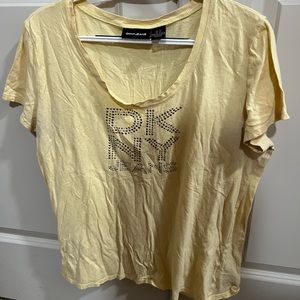 DKNY Yellow Studded Logo T-Shirt